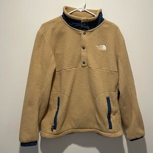 The North Face Mens Fleece Jacket Beige and Navy Size Medium